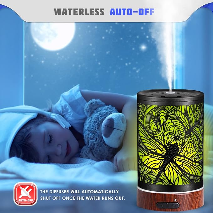 Essential Oils Diffuser,Aromatherapy Diffuser,Birthday for Women Mom Grandma,Metal Cool Mist Humidifier with 7 Colors Lights