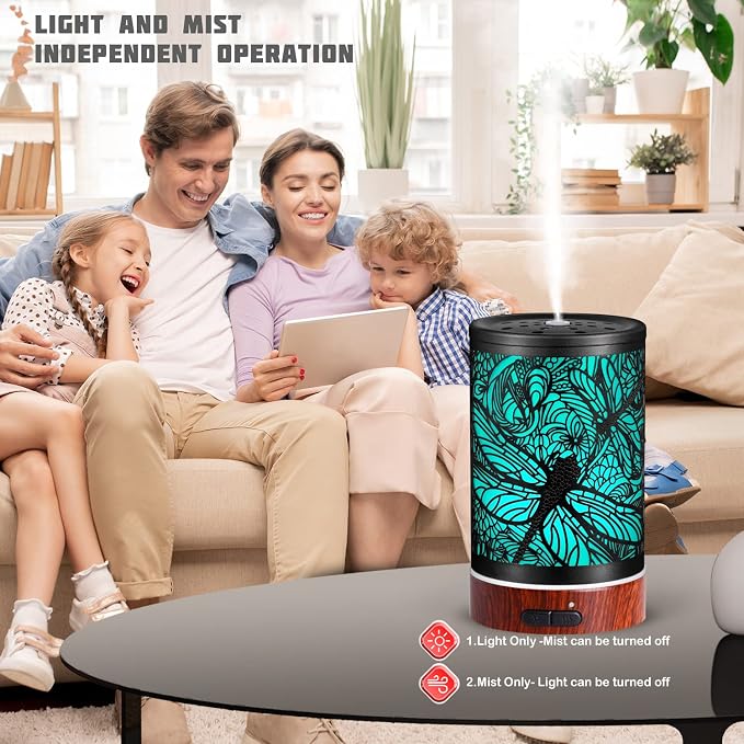 Essential Oils Diffuser,Aromatherapy Diffuser,Birthday for Women Mom Grandma,Metal Cool Mist Humidifier with 7 Colors Lights