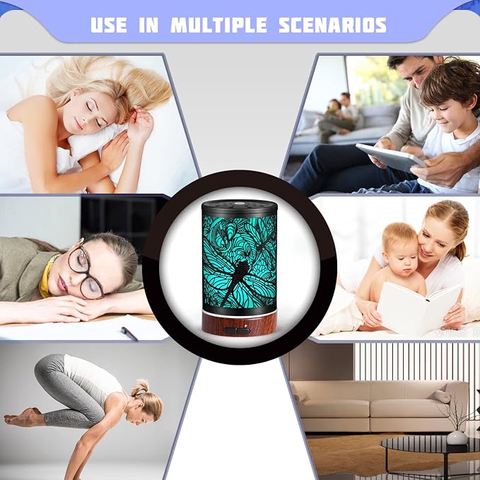 Essential Oils Diffuser,Aromatherapy Diffuser,Birthday for Women Mom Grandma,Metal Cool Mist Humidifier with 7 Colors Lights