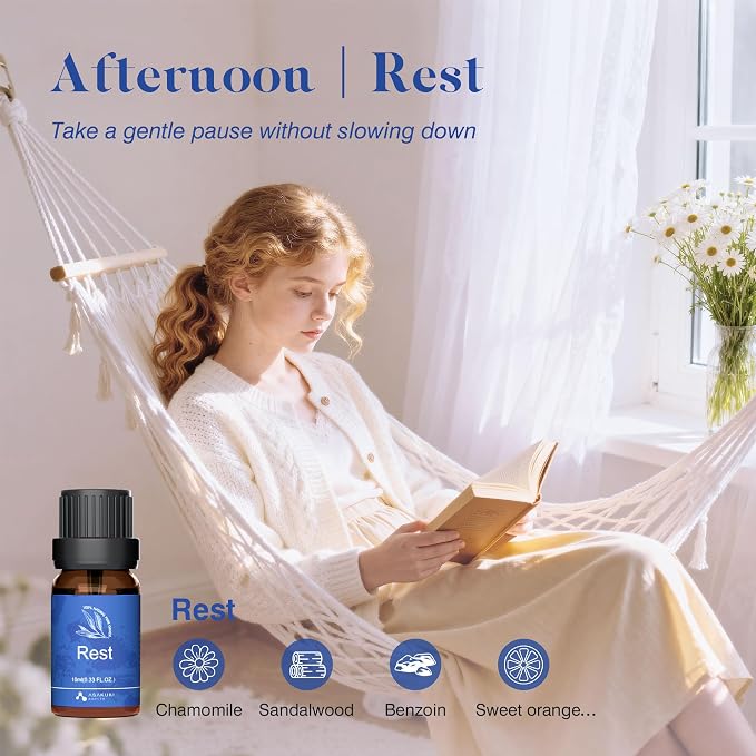 Essential Oils for Diffuser – 6 Mood Essential Oil Blends (Breathe, Uplift, Sensual, Balance, Unwind, Rest) for Morning to