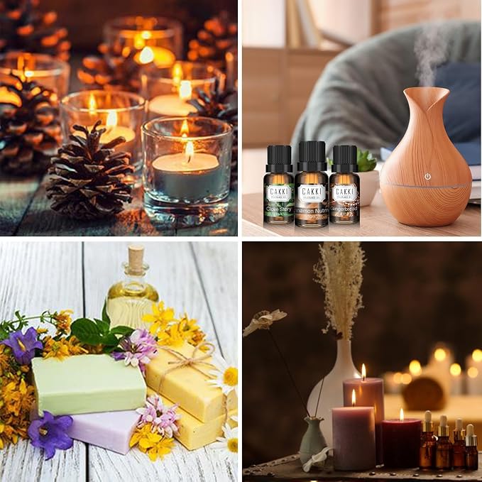 Essential Oils for Diffusers for Home, Floral Fragrance Oils Set, 6x10ml, Rose, Lavender, Chamomile, Eucalyptus, Orange