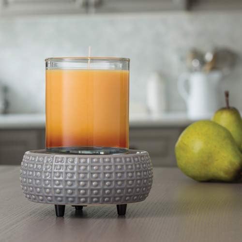 Etc 2-In-1 Candle and Fragrance Warmer For Warming Scented Candles or Wax Melts and Tarts With To Freshen Room, Slate