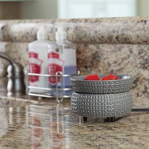 Etc 2-In-1 Candle and Fragrance Warmer For Warming Scented Candles or Wax Melts and Tarts With To Freshen Room, Slate