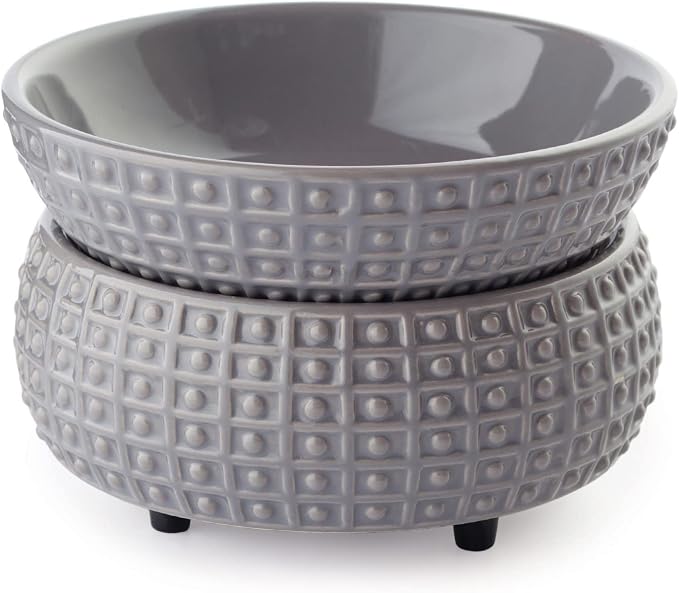 Etc 2-In-1 Candle and Fragrance Warmer For Warming Scented Candles or Wax Melts and Tarts With To Freshen Room, Slate