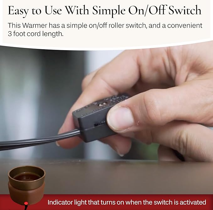ETC 2-in-1 Candle and Fragrance Warmer for Warming Scented Candles or Wax Melts and Tarts with to Freshen Room, Gray Texture