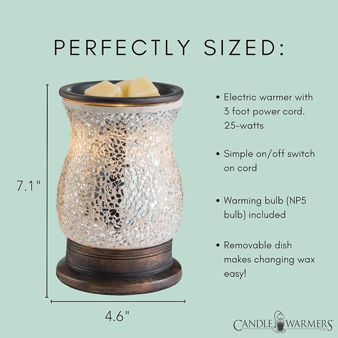ETC. Illumination Fragrance Warmer- Light-Up Warmer for Warming Scented Candle Wax Melts and Tarts or to Freshen Room