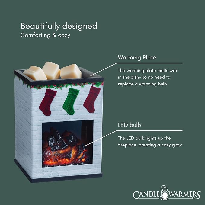 ETC. Illumination Fragrance Warmer- Light-Up Warmer for Warming Scented Candle Wax Melts and Tarts or to Freshen Room, White