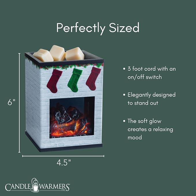 ETC. Illumination Fragrance Warmer- Light-Up Warmer for Warming Scented Candle Wax Melts and Tarts or to Freshen Room, White