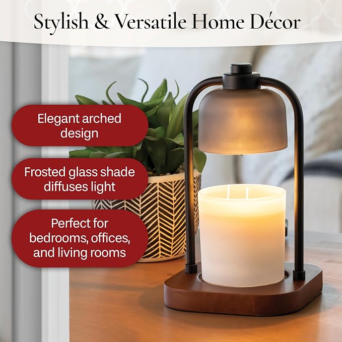 ETC. Illumination Fragrance Warmer- Light-Up Warmer for Warming Scented Candle Wax Melts and Tarts or to Freshen Room, Wicker