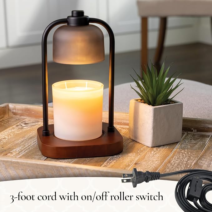 ETC. Illumination Fragrance Warmer- Light-Up Warmer for Warming Scented Candle Wax Melts and Tarts or to Freshen Room, Wicker
