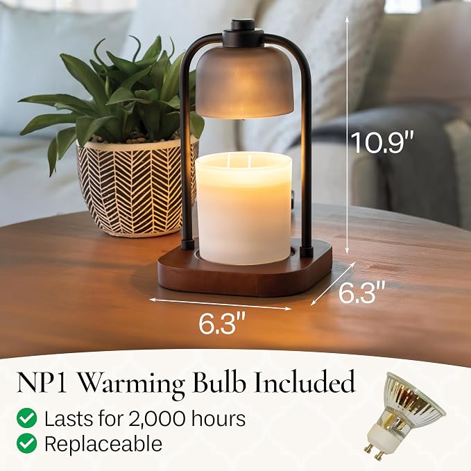 ETC. Illumination Fragrance Warmer- Light-Up Warmer for Warming Scented Candle Wax Melts and Tarts or to Freshen Room, Wicker