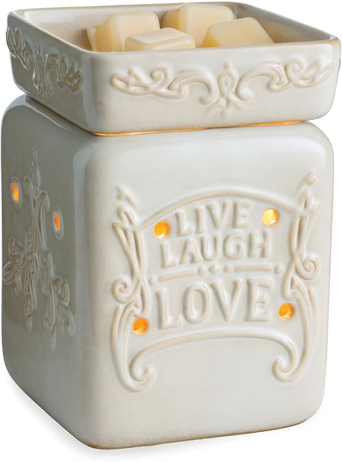 ETC. Illumination Fragrance Warmer- Light-Up Warmer for Warming Scented Candle Wax Melts and Tarts or to Freshen Room, Live
