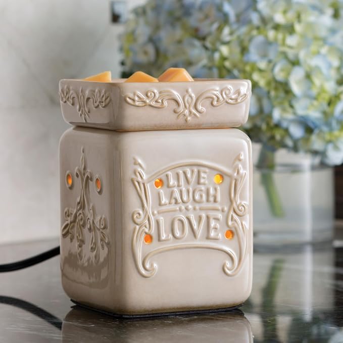 ETC. Illumination Fragrance Warmer- Light-Up Warmer for Warming Scented Candle Wax Melts and Tarts or to Freshen Room, Live