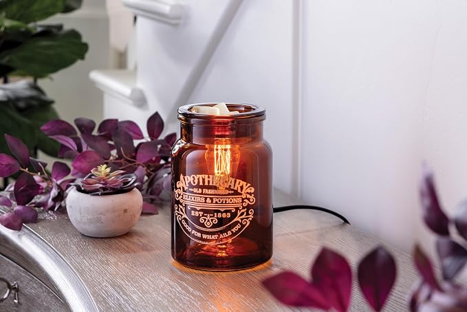 ETC. Vintage Bulb Illumination Fragrance Warmer- Light-Up Warmer for Warming Scented Candle Wax Melts and Tarts to Freshen