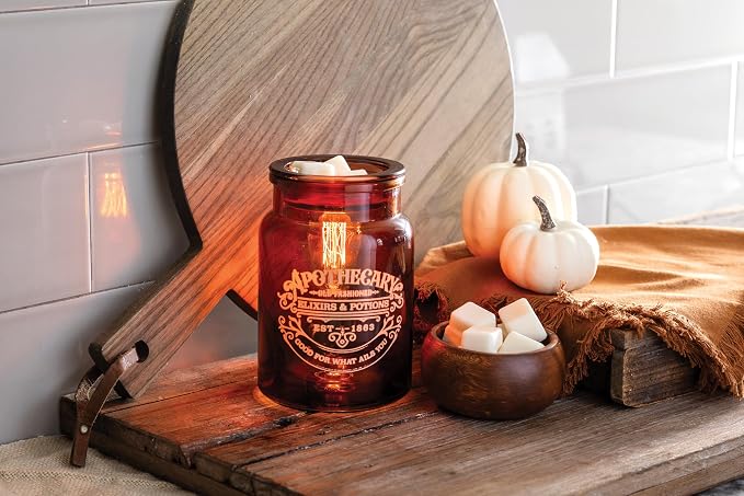 ETC. Vintage Bulb Illumination Fragrance Warmer- Light-Up Warmer for Warming Scented Candle Wax Melts and Tarts to Freshen