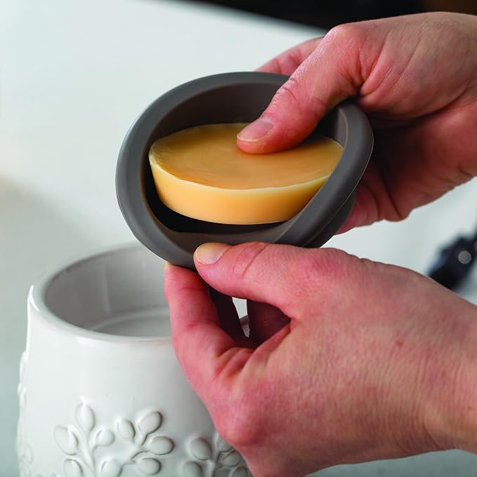 ETC. Wax Melt Fragrance Warmer for Scented Wax Melts, Cubes, Tarts with Silicone Dish Top|Gray Hobnail Dot Ceramic, alternate
