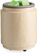 ETC. Wax Melt Fragrance Warmer for Scented Wax Melts, Cubes, Tarts With Silicone Dish Top|Natural Linen Cream Ceramic