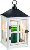 Etc. White Wooden Farmhouse Candle Warmer Lantern – for Top-Down Warming & Flame-Free Fragrance, product image