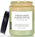 Eucalyptus & Mint Scented Jar Candle, Large 19.4oz Natural Soy Wax, 110-Hour Long Lasting made from natural materials