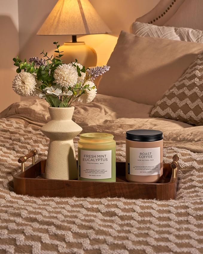 Eucalyptus & Mint Scented Jar Candle, Large 19.4oz Natural Soy Wax, 110-Hour Long Lasting made from natural materials