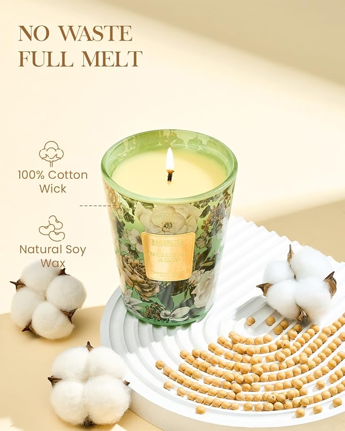 Eucalyptus Sage Soy Large Candles, 3-Wick 35oz 150H Slow Burning, Aromatherapy Candle for Sleep Support Winter Home