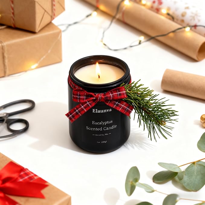 Eucalyptus Scented Candle 7oz (200g), Natural Soy Wax Aromatherapy, Spring Fresh Home Scent, Stress Relief, alternate product
