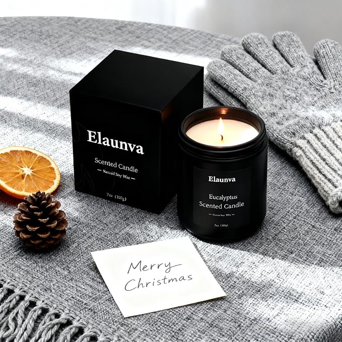 Eucalyptus Scented Candle 7oz (200g), Natural Soy Wax Aromatherapy, Spring Fresh Home Scent, Stress Relief, alternate product