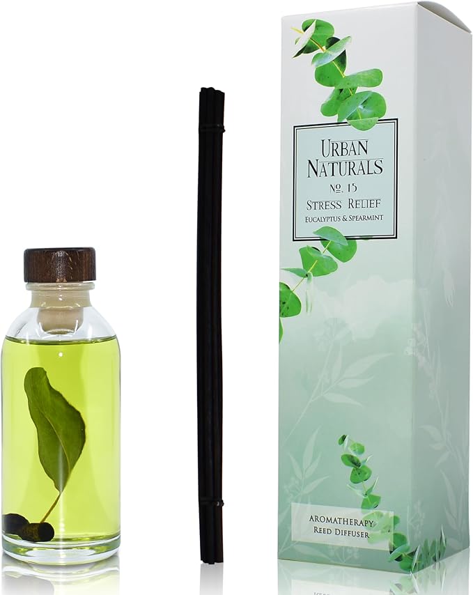 Eucalyptus Spearmint Stress Relief Aromatherapy Diffuser Gift Set | Fragrance Your Space | Fresh Scented Room Freshener +