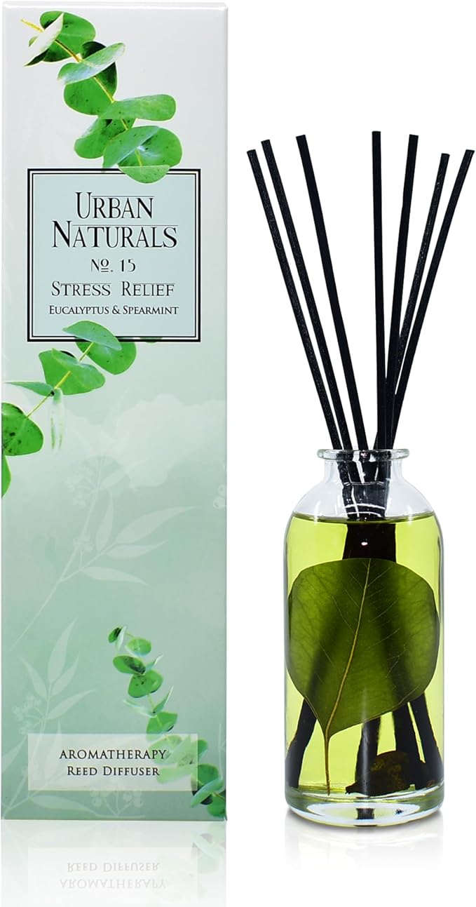 Eucalyptus Spearmint Stress Relief Aromatherapy Diffuser Gift Set | Fragrance Your Space | Fresh Scented Room Freshener +