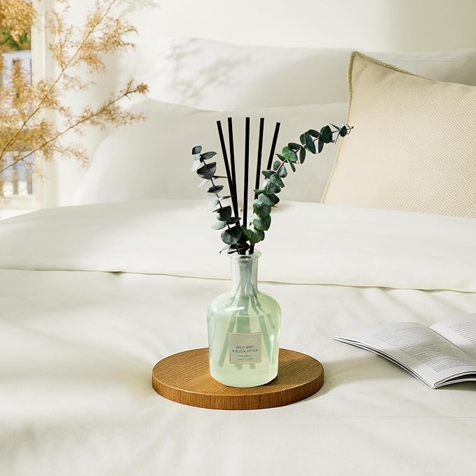 Eucalyptus & Wild Mint Reed Diffuser – 6.76 oz Essential Oil with Sticks & Dried Eucalyptus, alternate product view 6