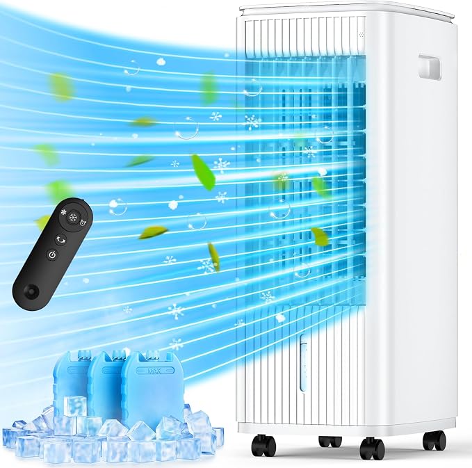 Evaporative Air Cooler, 3-IN-1 Swamp Cooler, 2 Modes and 3 Speeds, product image