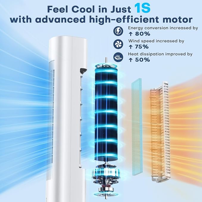 Evaporative Air Cooler, 35" Windowless Air Conditioner Portable w/3 Speeds, 25ft Remote, Smart Timer & Water Tank, Portable
