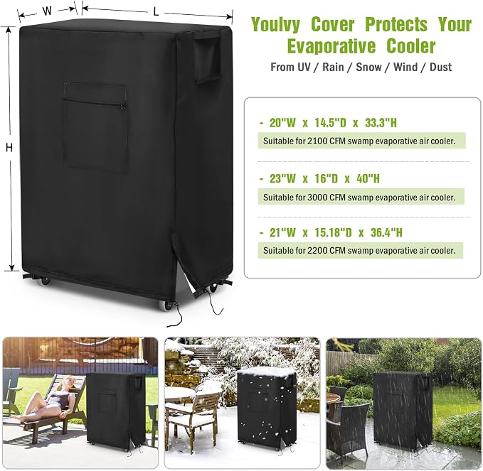 Evaporative Air Cooler Cover for 2100 CFM Portable Air Cooler,Waterproof Dustproof Swamp Air Cooler Air Conditioner