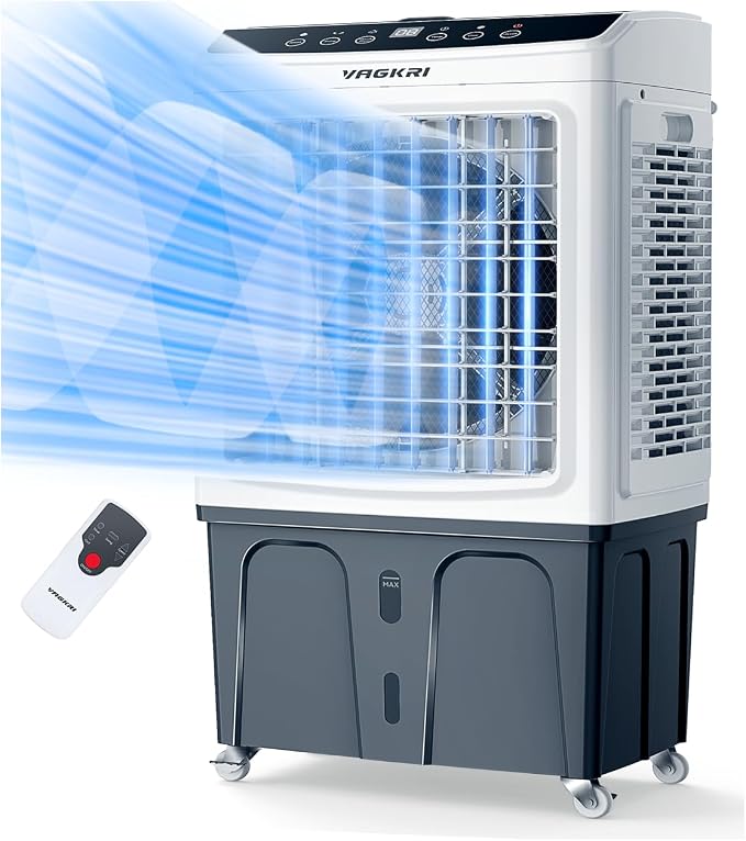 Evaporative Air Cooler Portable Swamp Cooler, Outdoor Air Conditioners 3-IN-1 Cooling Fan with Remote Control Water