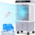 Evaporative Air Cooler, Swamp Cooler with 5.3 Gallon Reservoir, 4 Ice Box, Remote, 12H Timer, 70°Oscillation Air Cooler