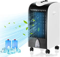 Evaporative Air Cooler, Windowless Swamp Cooler Fan & Humidifier with 3 Modes, 3 Speeds, 2 Ice Boxes, 7.5h Timer, Now-Noise