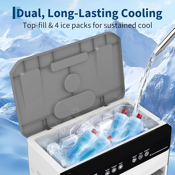 Evaporative Air Cooler with Remote & Timer, 3000 CFM Portable Swamp Cooler Fan with 5.3 Gal Water Tank, 3 Speeds, 120°