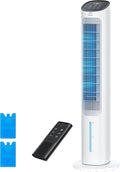 Evaporative Air Swamp Cooler, 40” Standing Fans that Blow Cold Air, 80° Oscillating Bladeless Cooling Fan for Bedroom