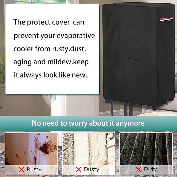 Evaporative Cooler Cover for MC37M MC37V Evaporative Cooler,Outdoor Heavy Duty 600D Waterproof Swamp Cooler