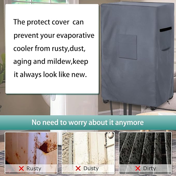 Evaporative Cooler Cover for MC37M MC37V Evaporative Cooler,Outdoor Heavy Duty 600D Waterproof Swamp Cooler