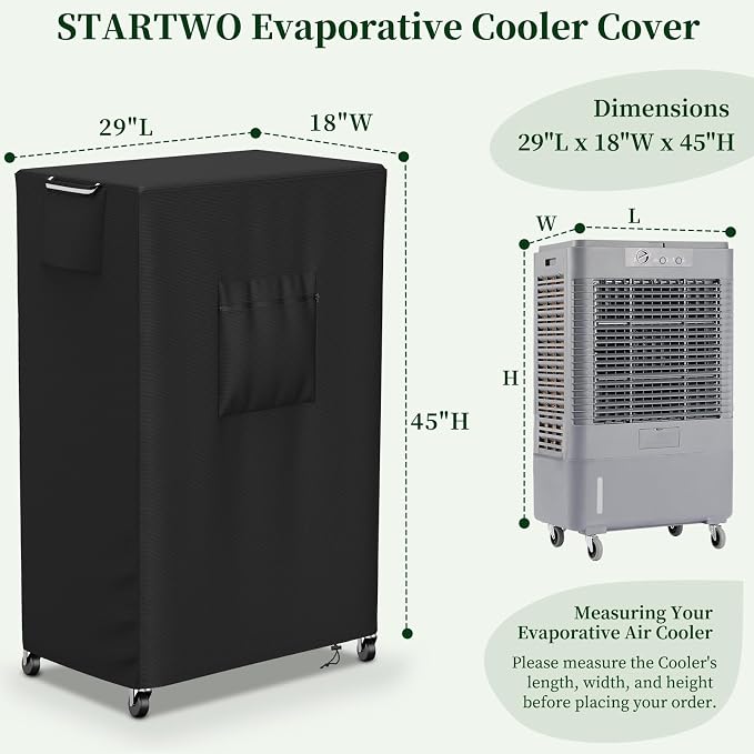Evaporative Cooler Cover for MC61M/MC61V 5300CFM,Outdoor Heavy Duty Waterproof Swamp Cooler Covers for AC Unit