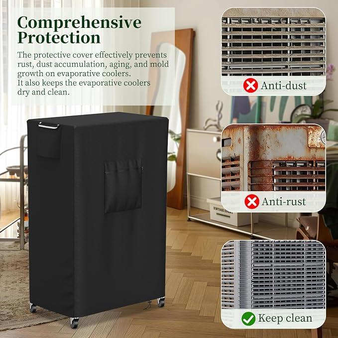 Evaporative Cooler Cover for MC61M/MC61V 5300CFM,Outdoor Heavy Duty Waterproof Swamp Cooler Covers for AC Unit