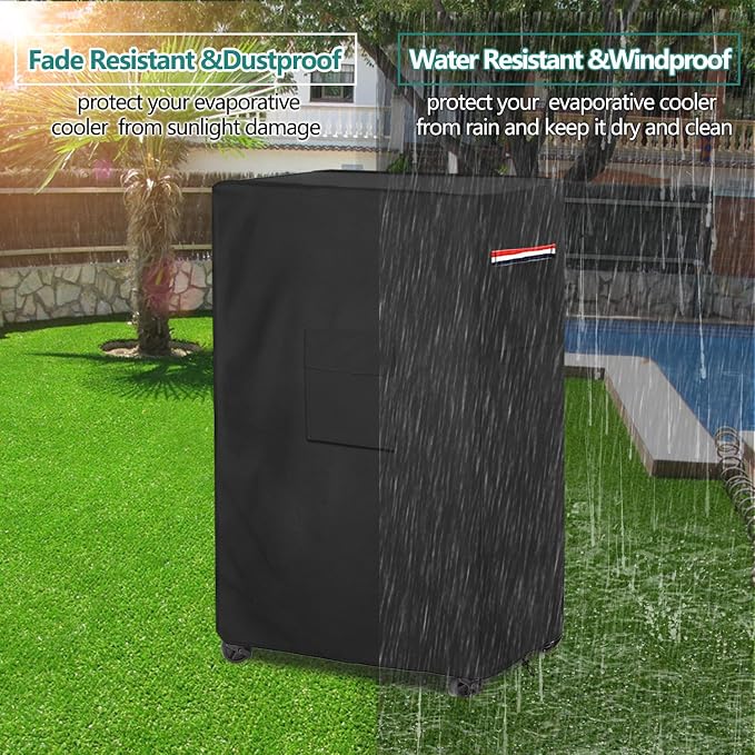 Evaporative Cooler Cover for MC61M MC61V Evaporative Cooler,Outdoor Heavy Duty 600D Waterproof Swamp Cooler