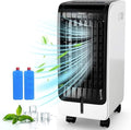 Evaporative Cooler, Include Remote Control, 2 Ice Packs, Portable Bladeless Fan with 3 Modes, 3 Speeds, 8H Timer, LED