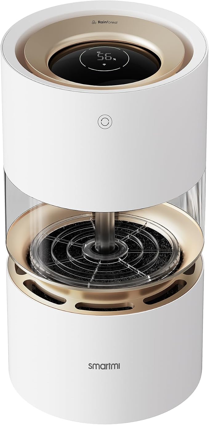 Evaporative Humidifiers for Bedroom home, Rainforest Air Humidifier, 3L No Mist Cool Humidifier with Top Fill Design, product