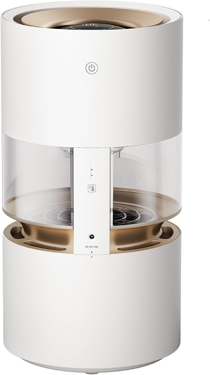 Evaporative Humidifiers for Bedroom home, Rainforest Air Humidifier, 3L No Mist Cool Humidifier with Top Fill Design