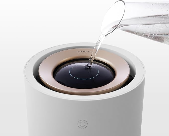 Evaporative Humidifiers for Bedroom home, Rainforest Air Humidifier, 3L No Mist Cool Humidifier with Top Fill Design