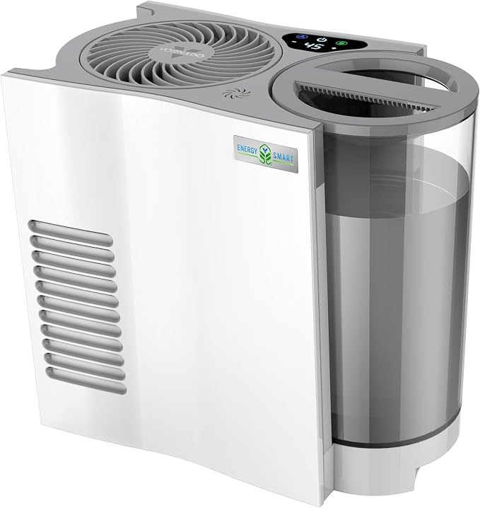 EVDC300 Energy Smart Evaporative Humidifier with Automatic Shut-off, 1 Gallon Capacity, LED Display, White, product image
