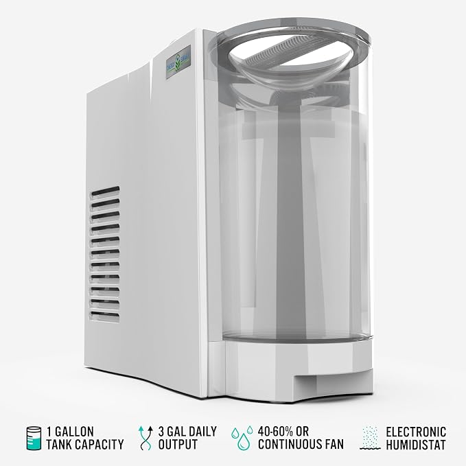 EVDC300 Energy Smart Evaporative Humidifier with Automatic Shut-off, 1 Gallon Capacity, LED Display, White, alternate product