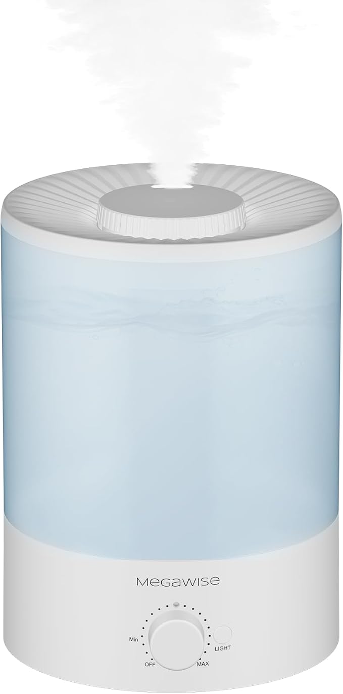everyday comfort Top-Refill Cool Mist Humidifiers for Bedroom, 24dB Ultrasonic Air Vaporizer with Water Filter for Baby